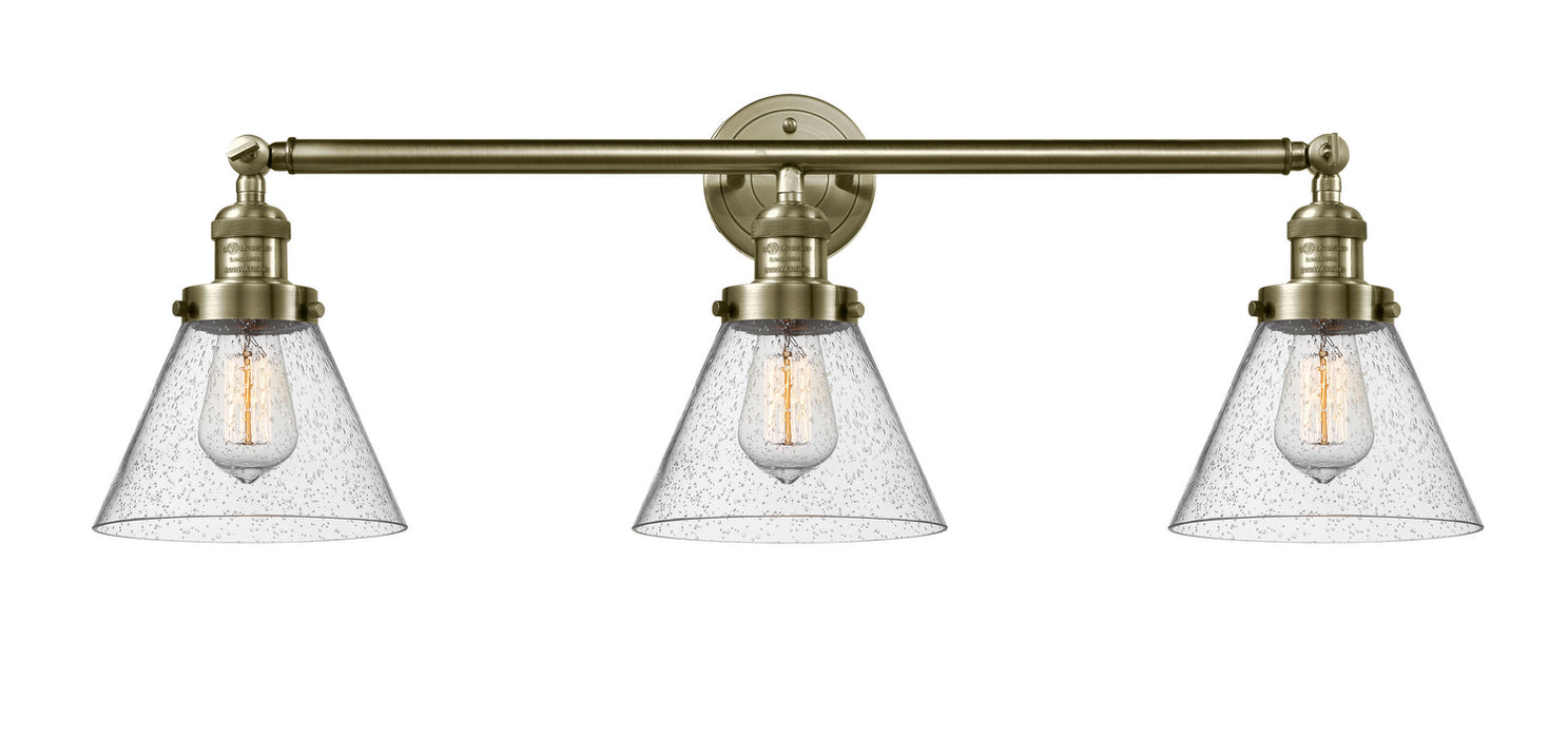 Innovations 205-AB-G44 Three Light Bath Vanity, Antique Brass
