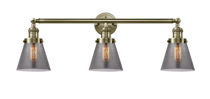 Innovations 205-AB-G63 Three Light Bath Vanity, Antique Brass