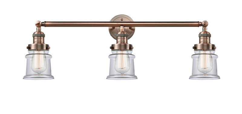 Innovations 205-AC-G182S Three Light Bath Vanity, Antique Copper