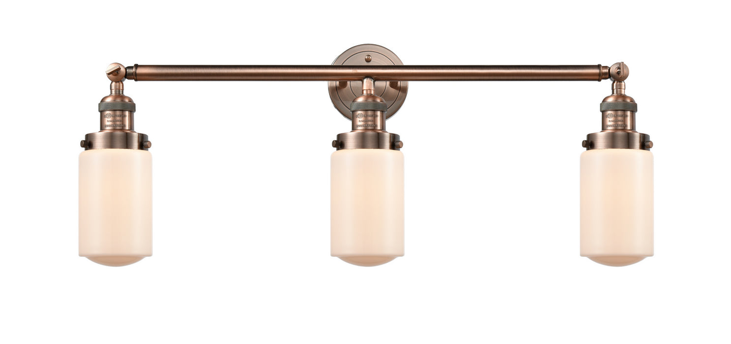 Innovations 205-AC-G311 Three Light Bath Vanity, Antique Copper