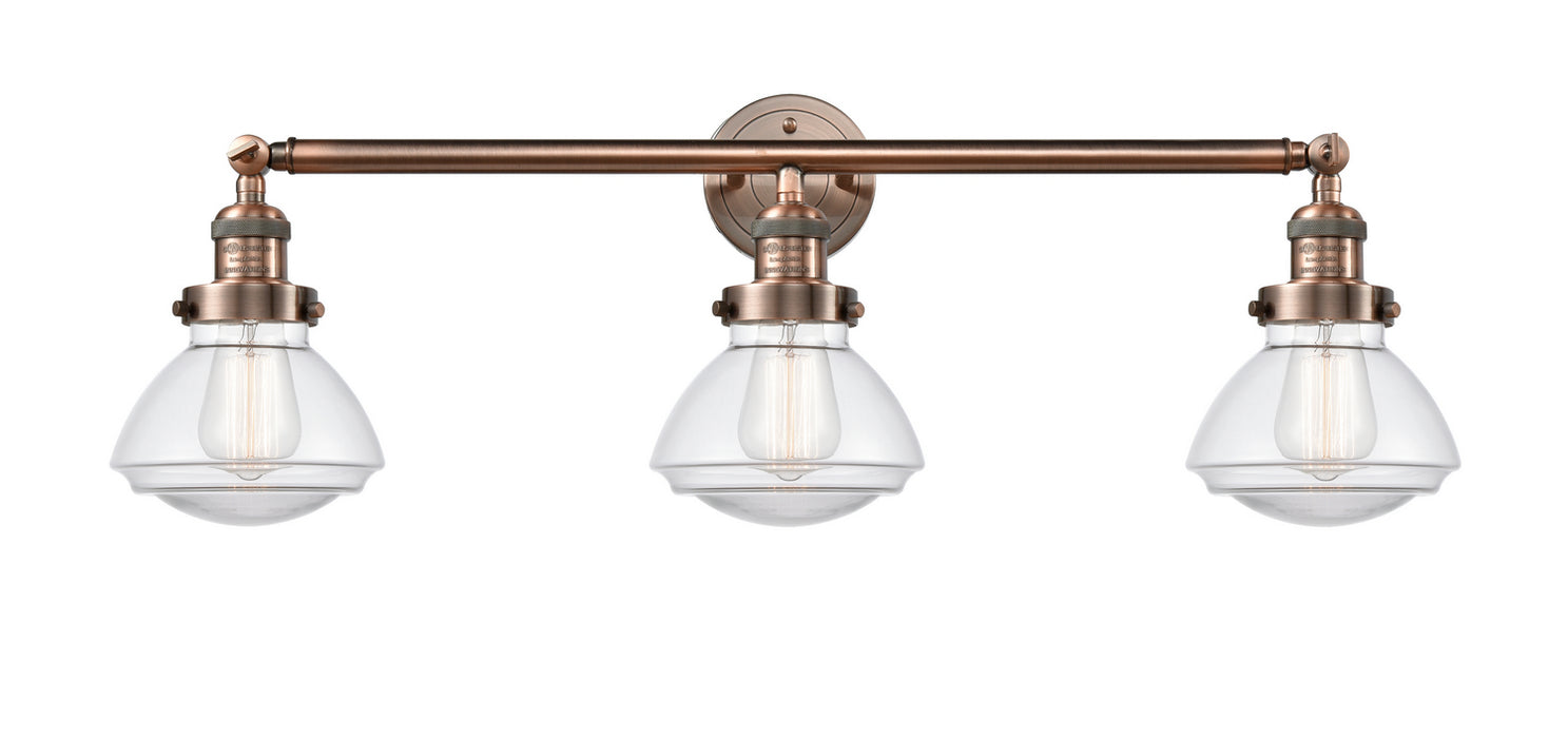 Innovations 205-AC-G322 Three Light Bath Vanity, Antique Copper