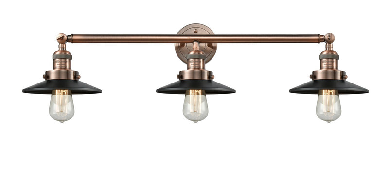 Innovations 205-AC-M6 Three Light Bath Vanity, Antique Copper