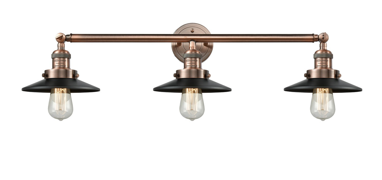 Innovations 205-AC-M6 Three Light Bath Vanity, Antique Copper