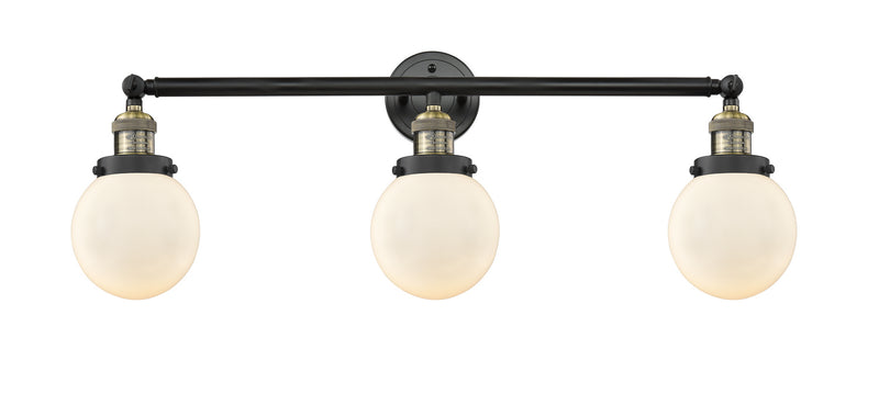 Innovations 205-BAB-G201-6 Three Light Bath Vanity, Black Antique Brass