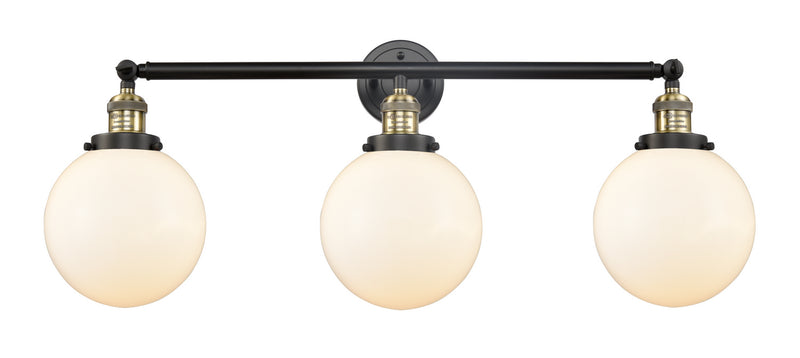 Innovations 205-BAB-G201-8 Three Light Bath Vanity, Black Antique Brass