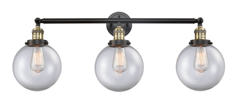 Innovations 205-BAB-G202-8 Three Light Bath Vanity, Black Antique Brass