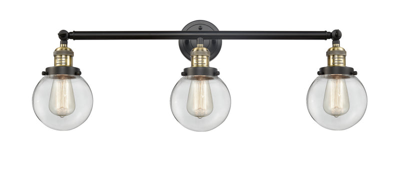 Innovations 205-BAB-G202-6 Three Light Bath Vanity, Black Antique Brass
