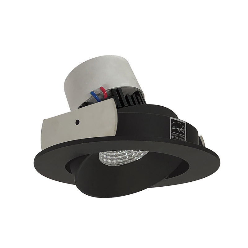 Nora Lighting NPR-4RC40XBB Adjustable Trim, Black Reflector / Black Flange