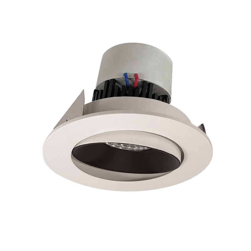 Nora Lighting NPR-4RC40XBW Adjustable Trim, Black Reflector / White Flange