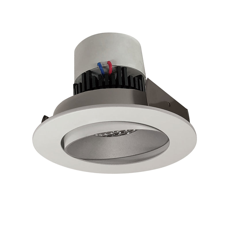 Nora Lighting NPR-4RC40XHZMPW Adjustable Trim, Haze Reflector / Matte Powder White Flange