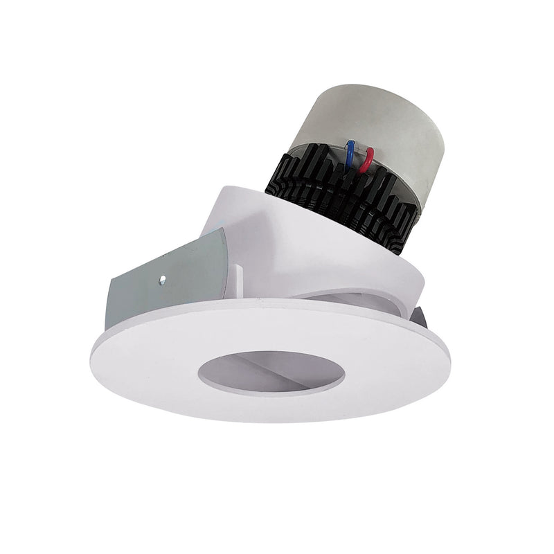 Nora Lighting NPR-4RPHA27XWW Adjustable Trim, White Pinhole / White Flange