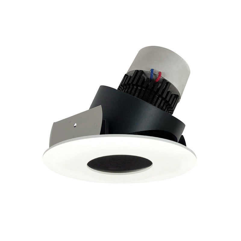 Nora Lighting NPR-4RPHA30XBMPW Adjustable Trim, Black Pinhole / Matte Powder White Flange