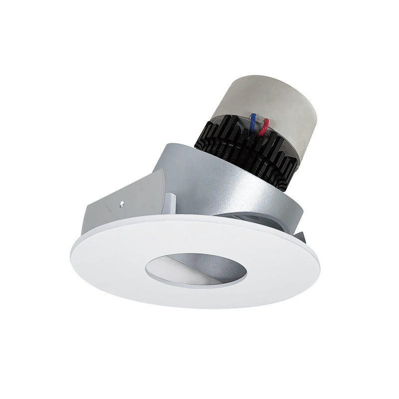 Nora Lighting NPR-4RPHA30XHZMPW Adjustable Trim, Haze Pinhole / Matte Powder White Flange