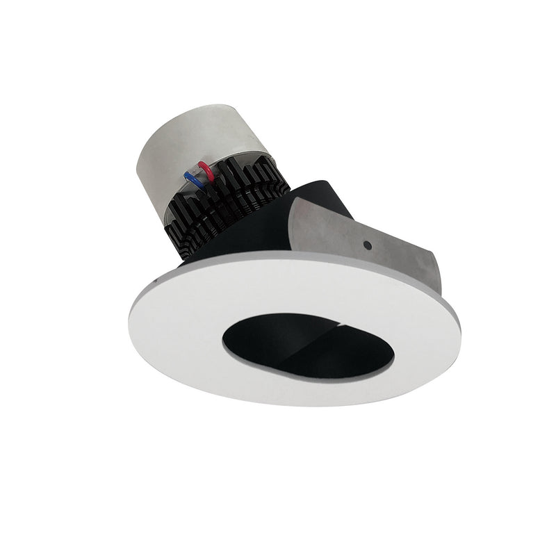 Nora Lighting NPR-4RSL30XBMPW Adjustable Trim, Black Slot Aperture / Matte Powder White Flange