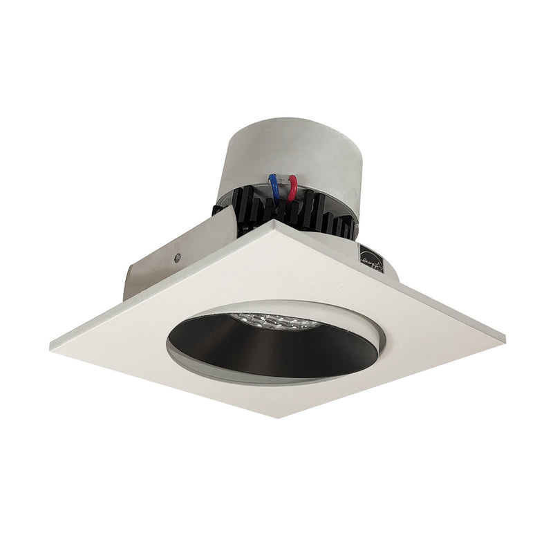 Nora Lighting NPR-4SC27XBW Adjustable Trim, Black Reflector / White Flange