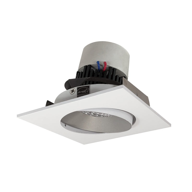 Nora Lighting NPR-4SC27XHZMPW Adjustable Trim, Haze Reflector / Matte Powder White Flange