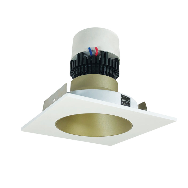 Nora Lighting NPR-4SNDC40XCHMPW Recessed, Champagne Haze Reflector / Matte Powder White Flange