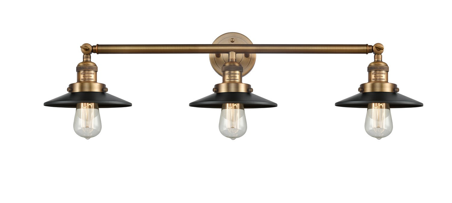 Innovations 205-BB-M6 Three Light Bath Vanity, Brushed Brass