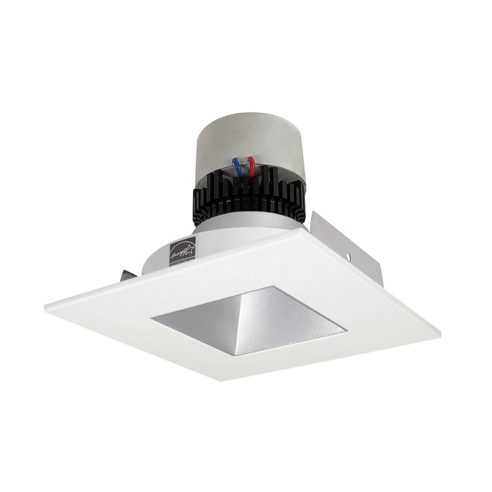 Nora Lighting NPR-4SNDSQCDXHZMPW Recessed, Haze Reflector / Matte Powder White Flange