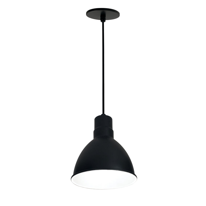 Nora Lighting NRLM-8C1835BWLE4 LED Pendant, Black Outer / White Inner