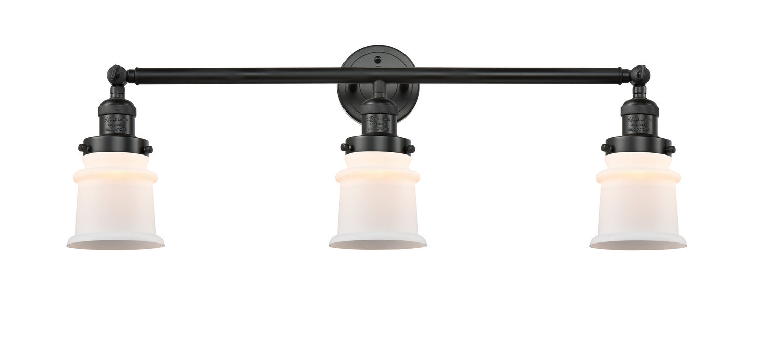 Innovations 205-BK-G181S Three Light Bath Vanity, Matte Black