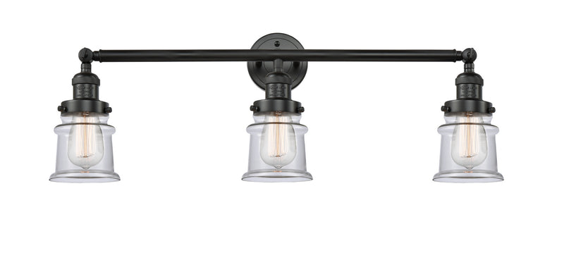 Innovations 205-BK-G182S Three Light Bath Vanity, Matte Black
