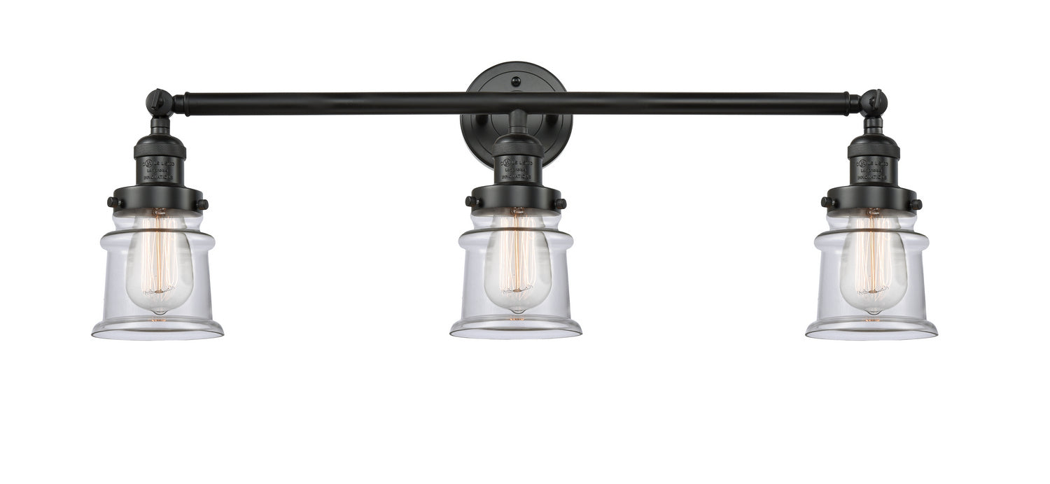 Innovations 205-BK-G182S Three Light Bath Vanity, Matte Black