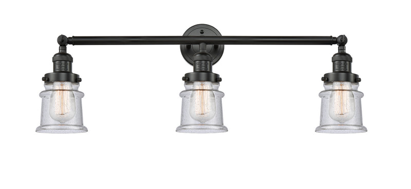 Innovations 205-BK-G184S Three Light Bath Vanity, Matte Black