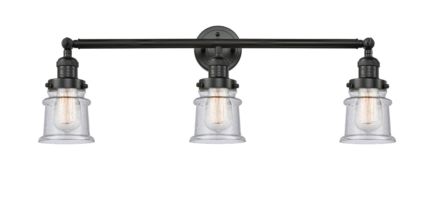 Innovations 205-BK-G184S Three Light Bath Vanity, Matte Black