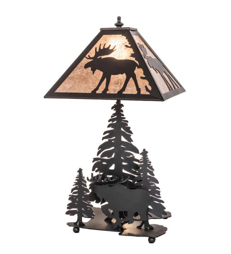 Meyda Tiffany 102984 One Light Table Lamp, Black Metal