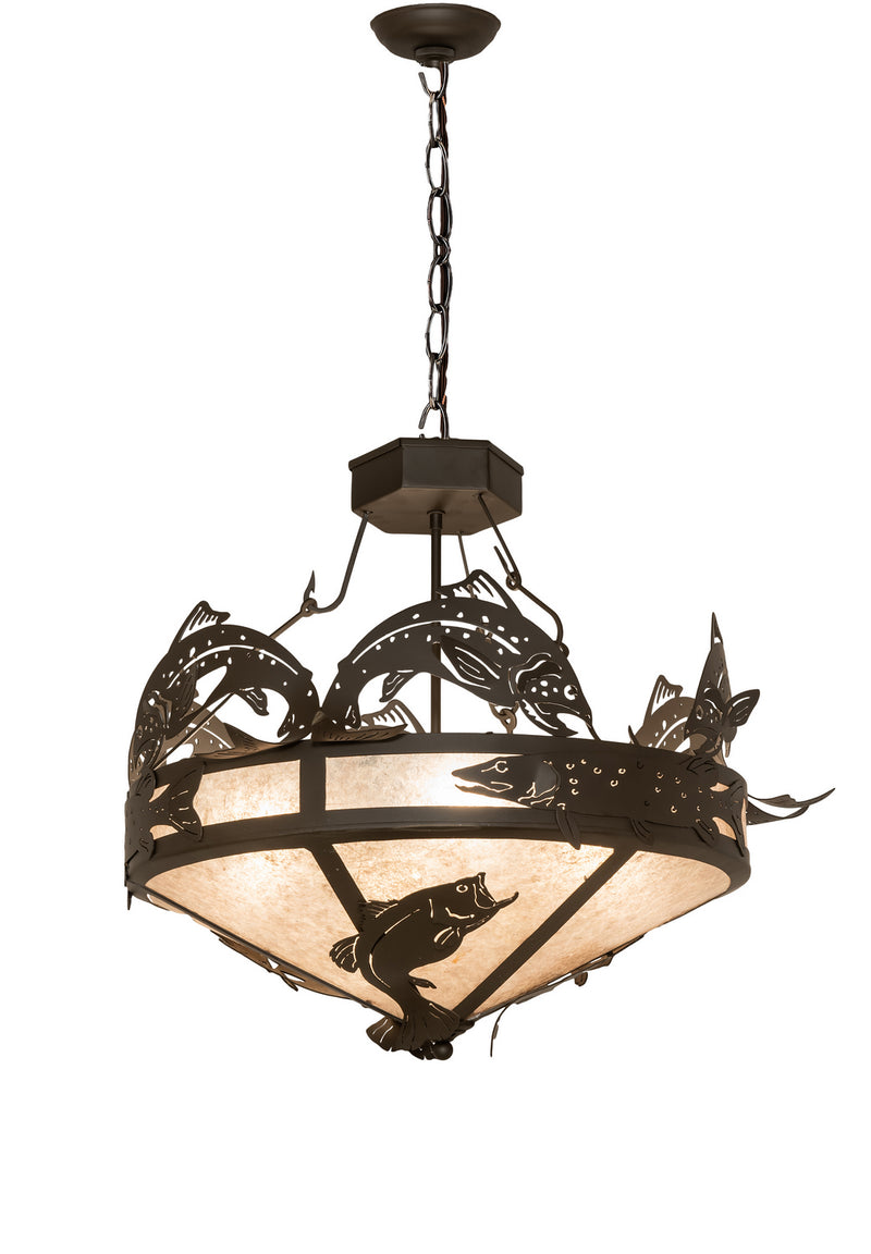 Meyda Tiffany 115556 Four Light Pendant, Oil Rubbed Bronze