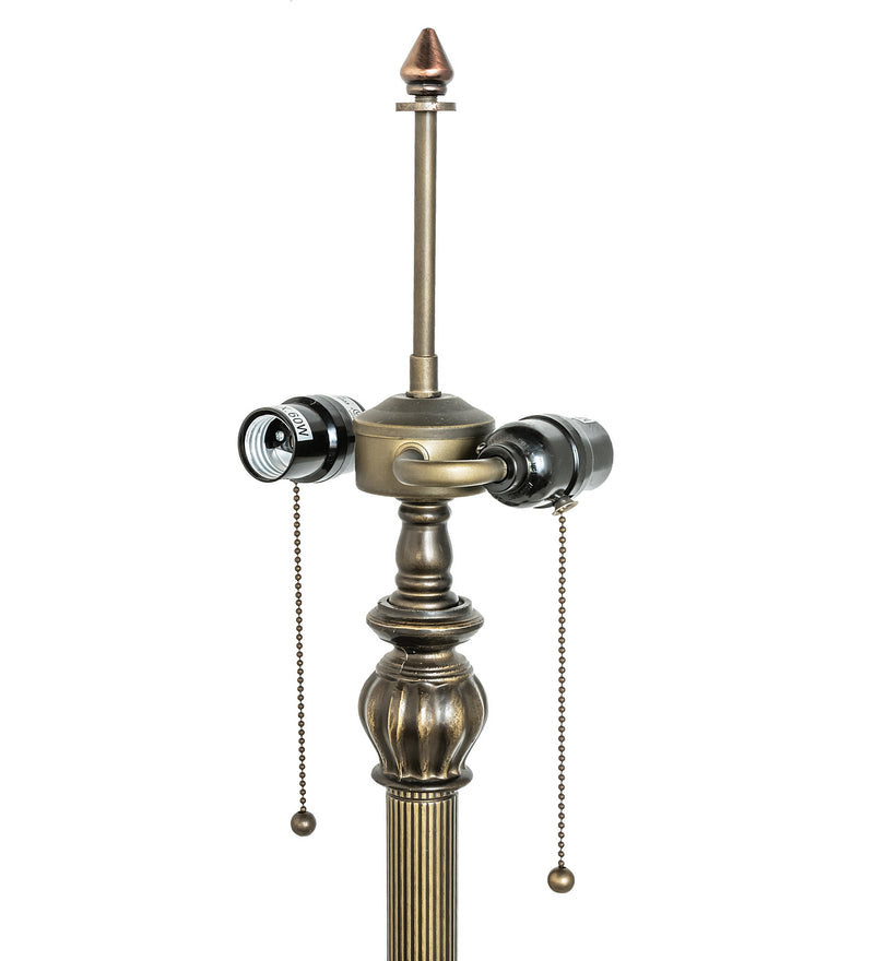 Meyda Tiffany 118696 Two Light Floor Base, Mahogany Bronze