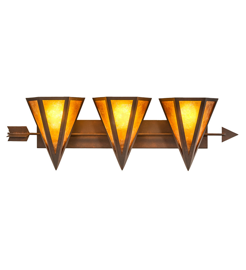 Meyda Tiffany 120190 Three Light Vanity, Rusty Nail