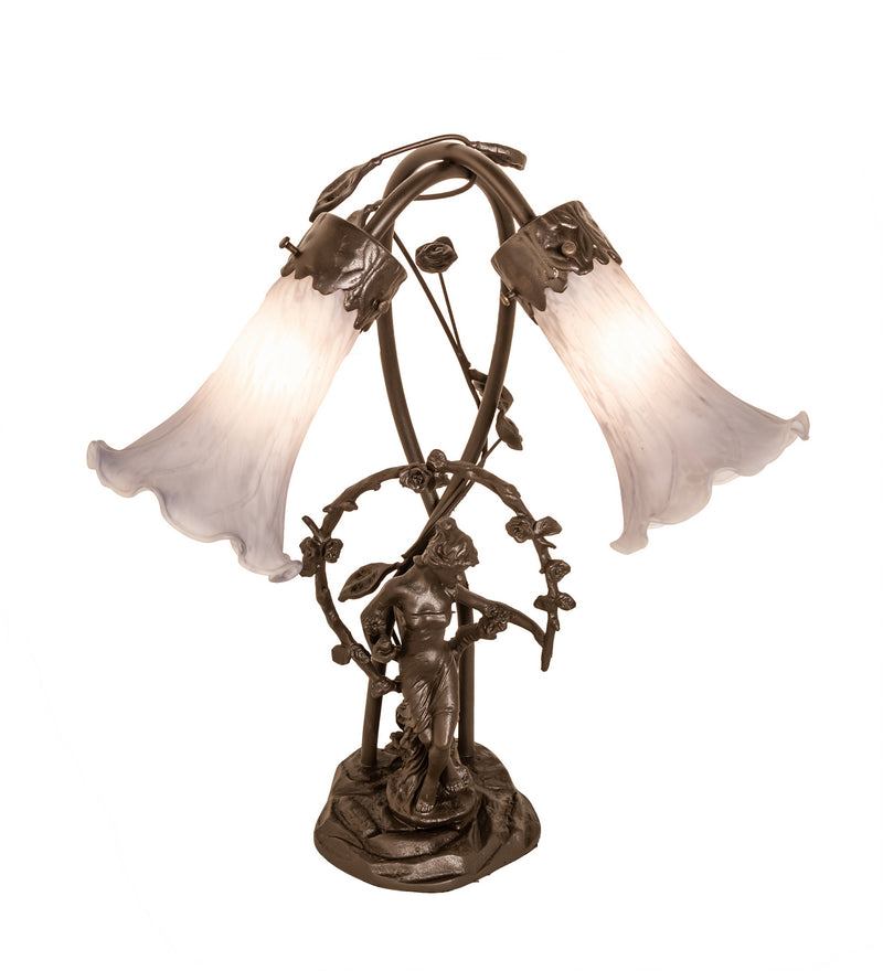 Meyda Tiffany 142212 Two Light Table Lamp, Mahogany Bronze