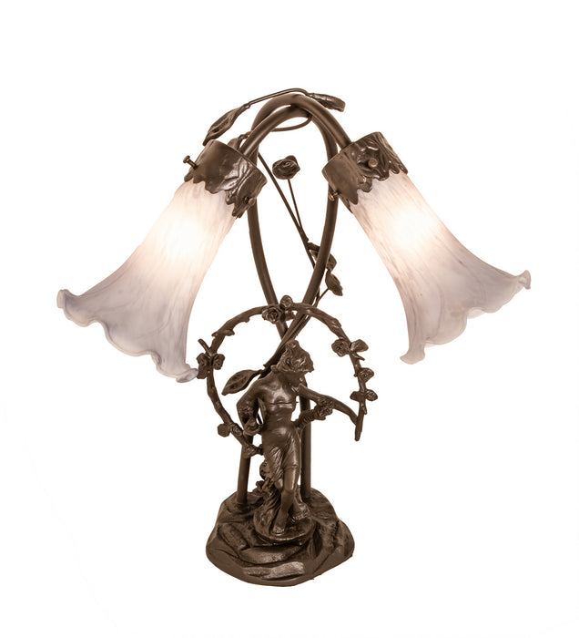 Meyda Tiffany 142212 Two Light Table Lamp, Mahogany Bronze