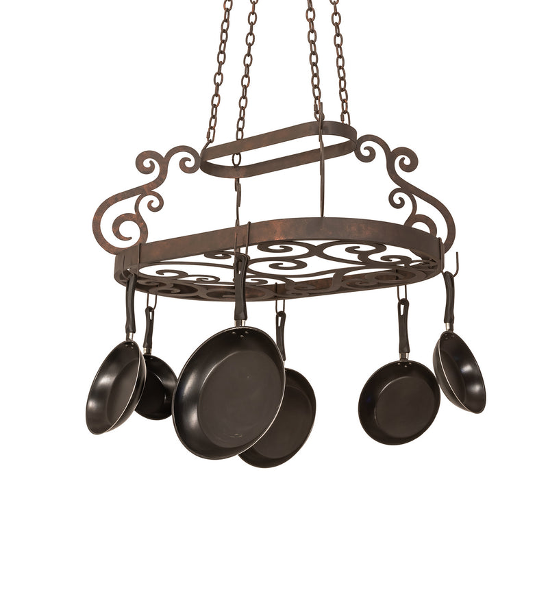 Meyda Tiffany 223346 38"Pot Rack, Copper Rust