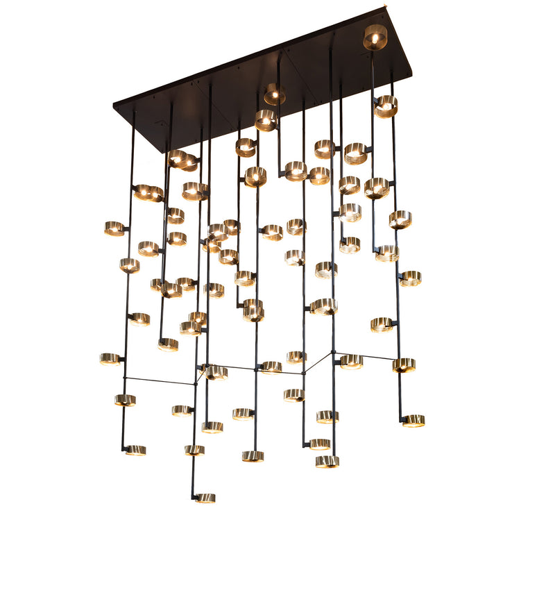 Meyda Tiffany 223457 72 Light Chandelier, Flat Black/Brass Tint
