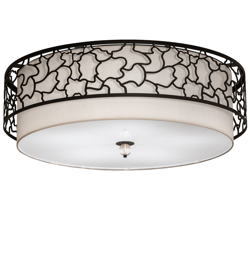Meyda Tiffany 229839 LED Flushmount, Tex Black/Matte White