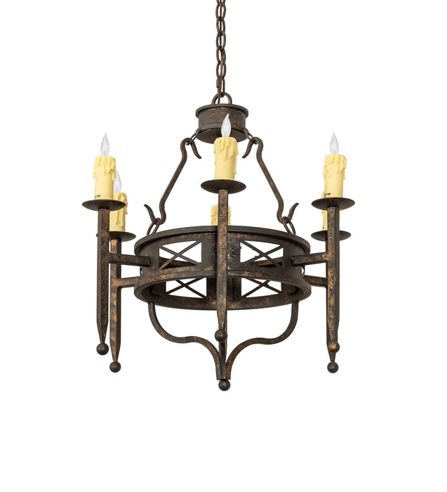 Meyda Tiffany 243686 Six Light Chandelier, Gothic Gold