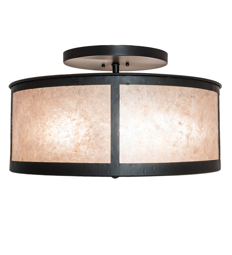 Meyda Tiffany 243837 Four Light Semi-Flushmoun, Flat Black