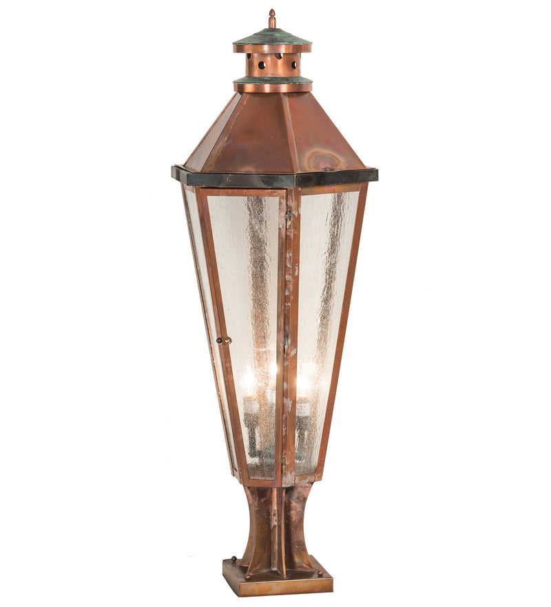 Meyda Tiffany 244548 Three Light Pier Mount, Vintage Copper And Craftsman Verdi