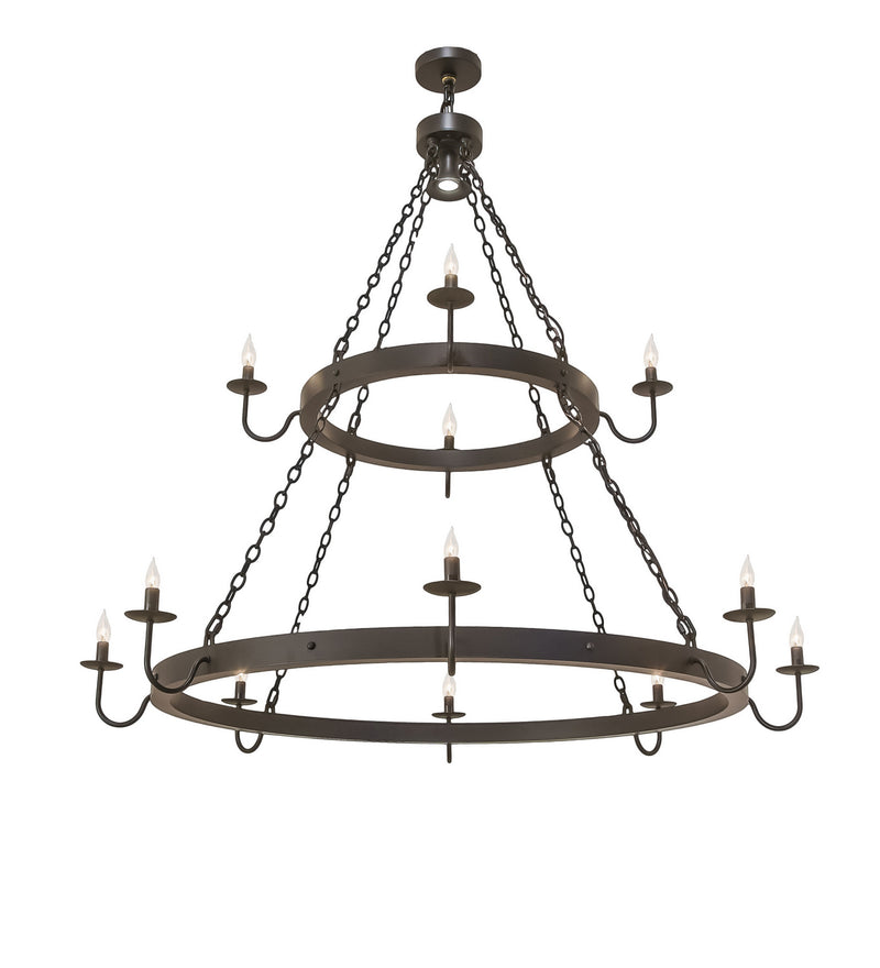 Meyda Tiffany 244690 12 Light Chandelier, Solar Black