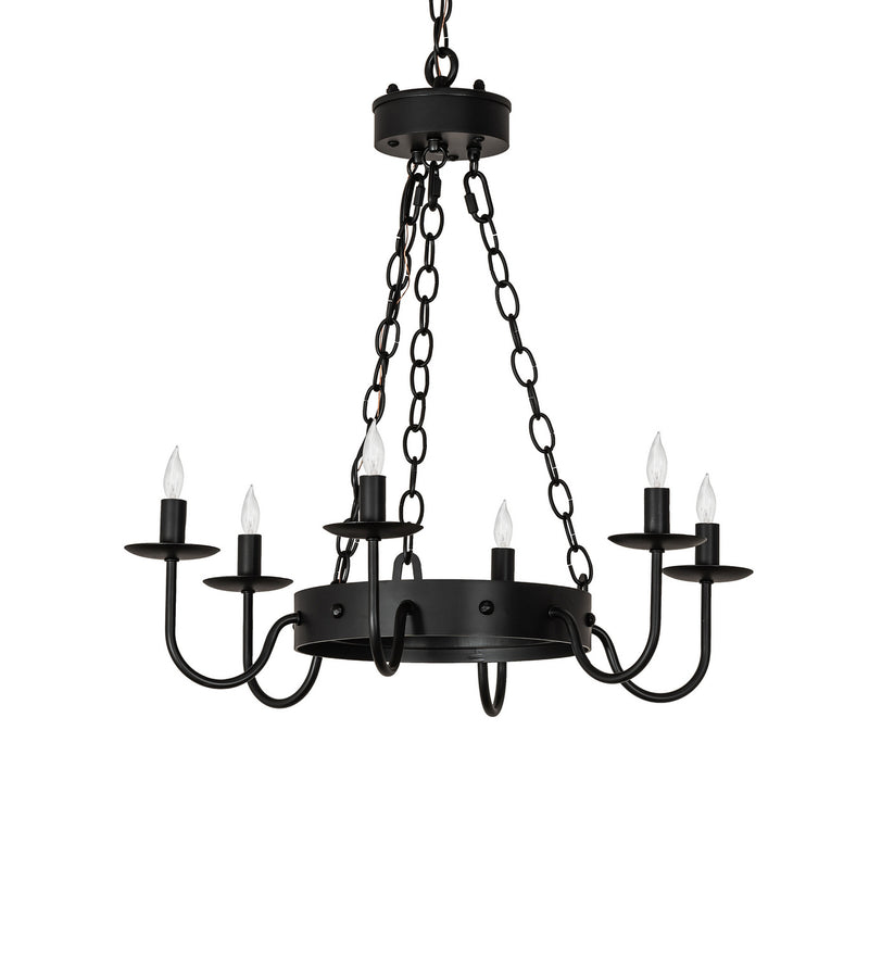 Meyda Tiffany 244691 Six Light Chandelier, Solar Black