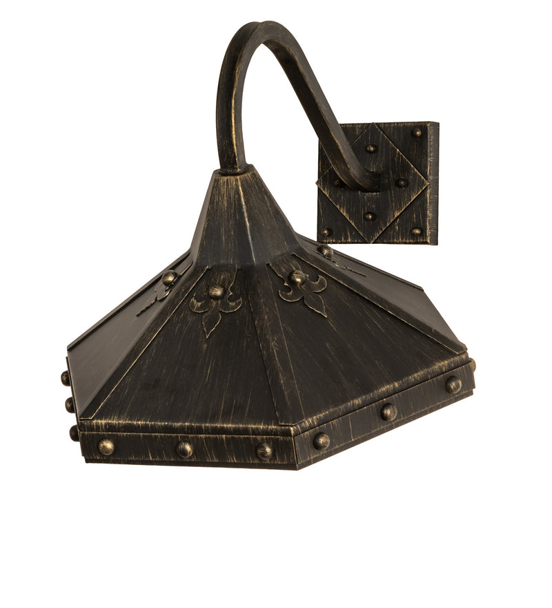 Meyda Tiffany 245752 One Light Wall Sconce, Gold Flemish