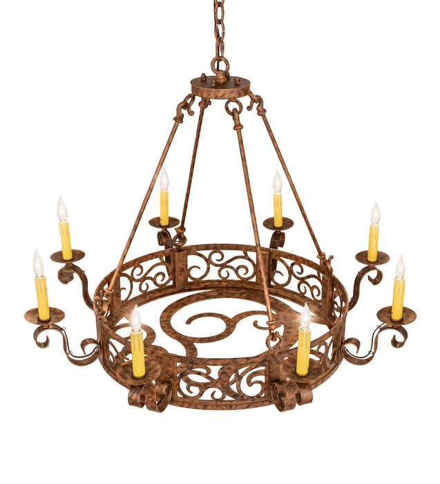 Meyda Tiffany 246220 Eight Light Chandelier, Spanish Gold