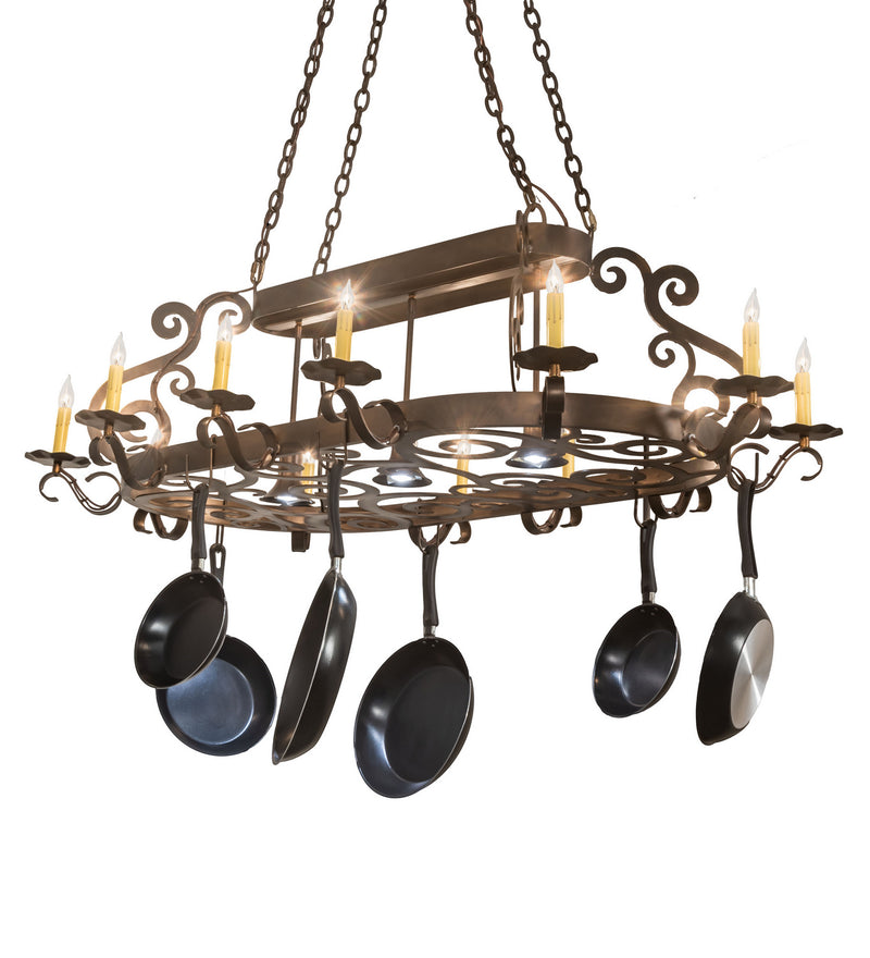 Meyda Tiffany 246369 LED Pot Rack, Antique Copper