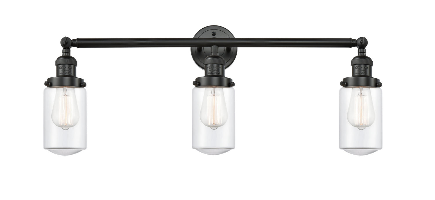 Innovations 205-BK-G312 Three Light Bath Vanity, Matte Black