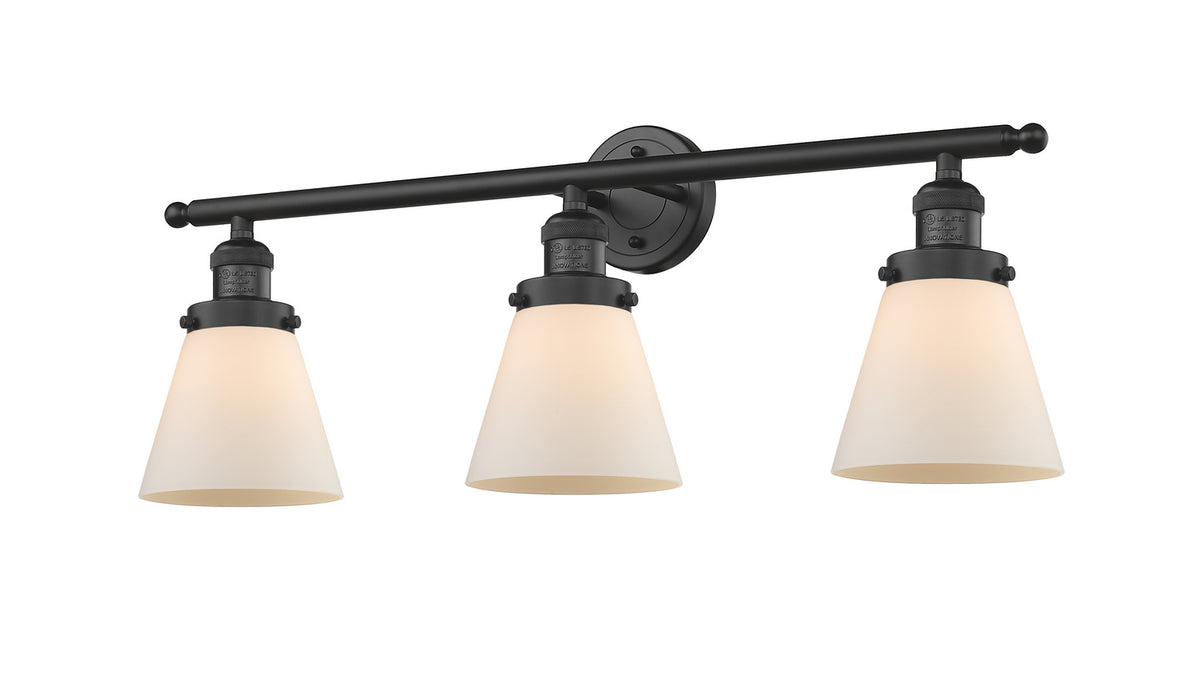 Innovations 205-BK-G61 Three Light Bath Vanity, Matte Black