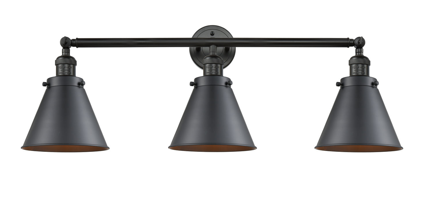Innovations 205-BK-M13-BK Three Light Bath Vanity, Matte Black