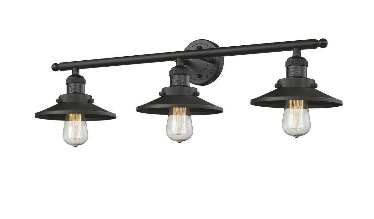Innovations 205-BK-M6 Three Light Bath Vanity, Matte Black